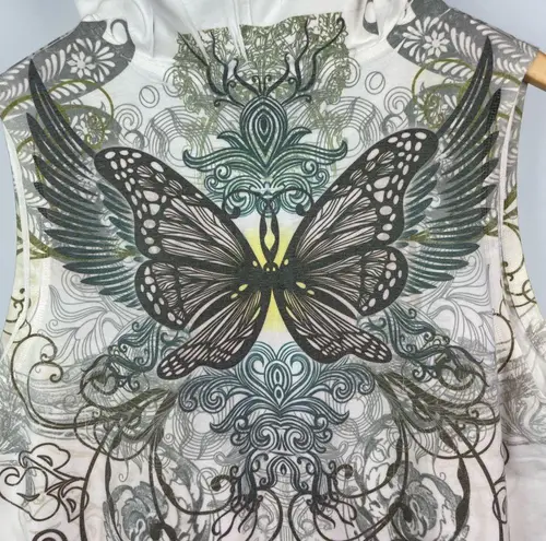 Lane Bryant  Multicolor Y2K Buttery Angel Graphic Full Zip Sleeveless Hoodie