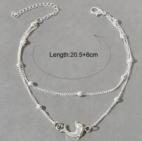 Layered dolphin anklet