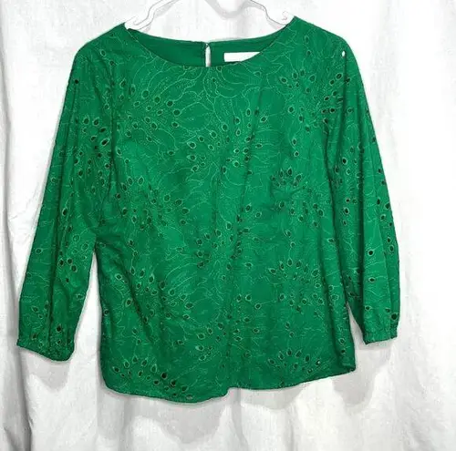 Preston & York Green 3/4 Sleeve Blouse Top S