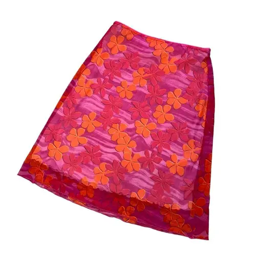 Seafolly Mesh Floral Overlay Swim Cover up Skirt, Sz L