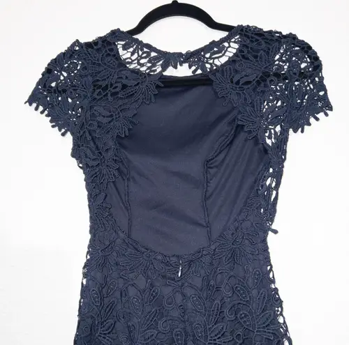 Lulus New Lulu’s Navy Blue Hidden Talent Backless Lace Dress Size XS