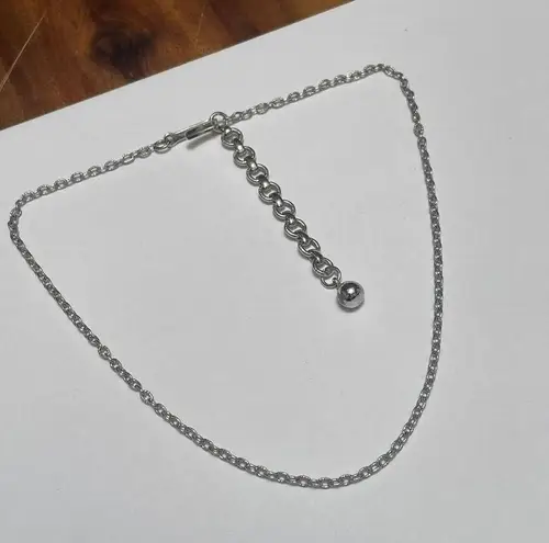 Trifari Women’s Vintage Signed  Silver Tone Chain Necklace Adjustable Length