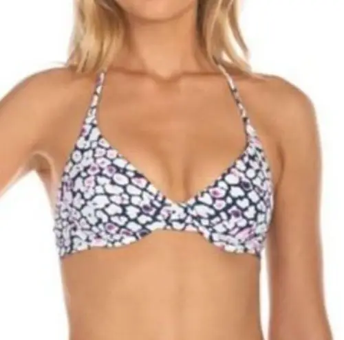 Raisin's Juniors Darwin Printed Splash Bikini Halter Swim Top Small New with Tag