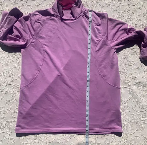 Nike Light Purple Mock Neck Athletic Dri Fit Workout Long Sleeve Sweater