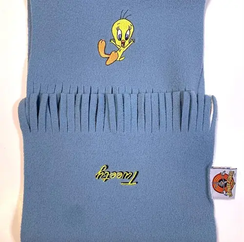 Looney Tunes Tweety Blue Fleece Fringe Scarf
