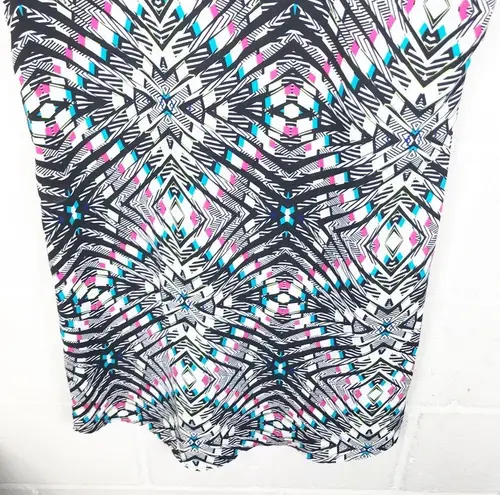 Xhilaration  Colorful Kaleidoscope Abstract Print Cap Sleeve Shift Dress Medium