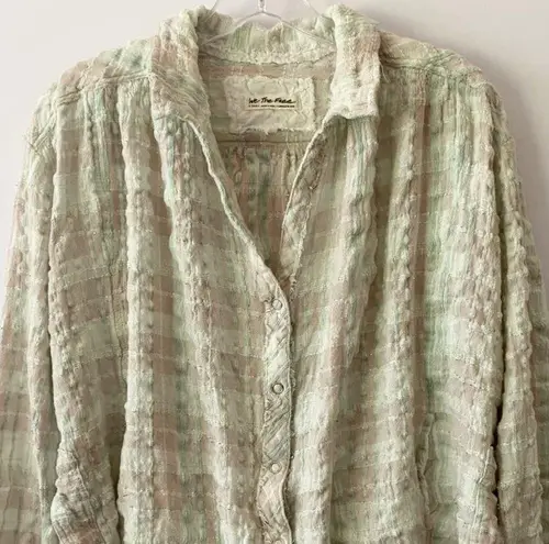 Free People We The Free Button Front Beach Shirt w/ Metallic Fibers SZ XS