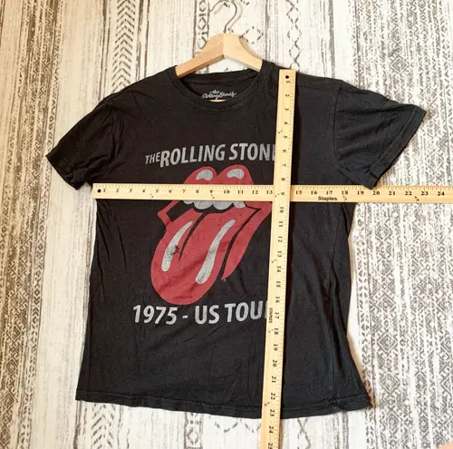The Rolling Stones Black 1975 US Tour Crewneck Short Sleeve Shirt Medium