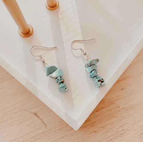 Dainty Turquoise Earrings Blue