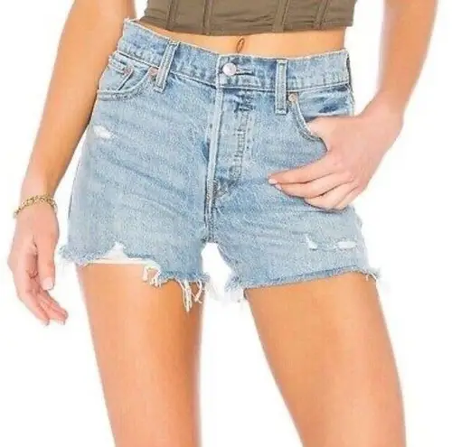 Levi's Levi’s Wedgie Denim Mom Jean Shorts Button Fly Distressed