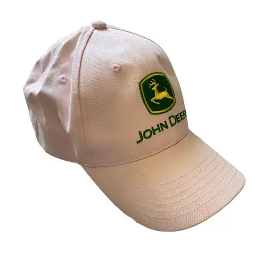 John Deere Logo Structured Adjustable Cap Hat Ladies Pink