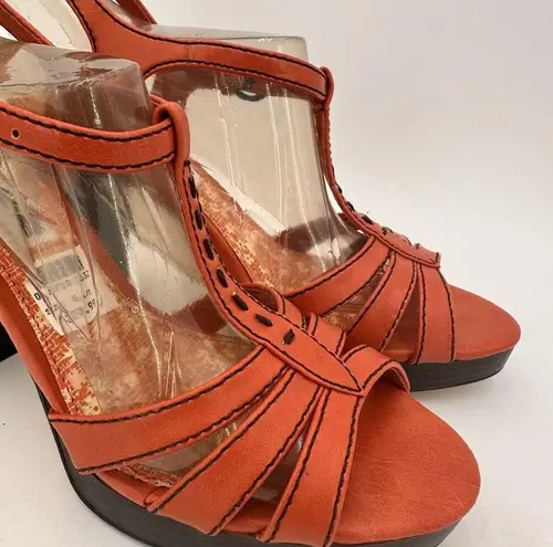 American Eagle  Coral Strappy Sandal Heels New with tags Size 6.5