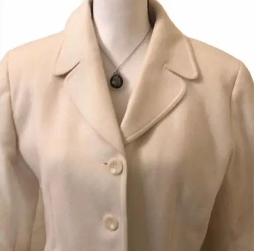 Harvé Benard Harve Bernard Cream Wool Cashmere Blend Coat