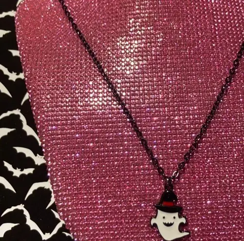 Boutique Creepy Ghost in Halloween Witch Costume Necklace Jewelry for Women Spooky emo
