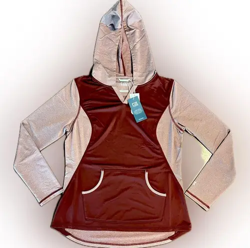 Cutter and Buck NWT Women’s DryTech Tackle Hoodie, Burgundy/Heather, size M