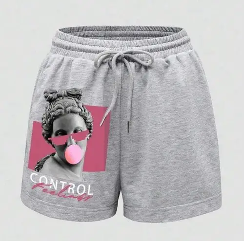 Figure Graphic Drawstring Waist Shorts