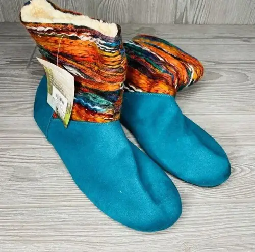 BEARPAW  Natoma III Aztec-Inspired Travel Boot turquoise orange sz 13 booties sho