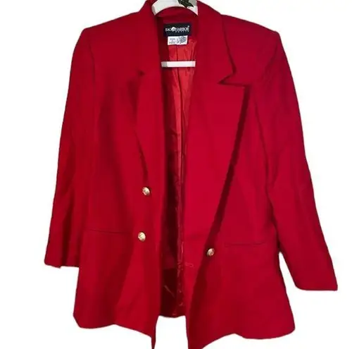 Sag Harbor Vintage Red Button Down Blazer Women’s Size Medium 6 Classic Jacket!