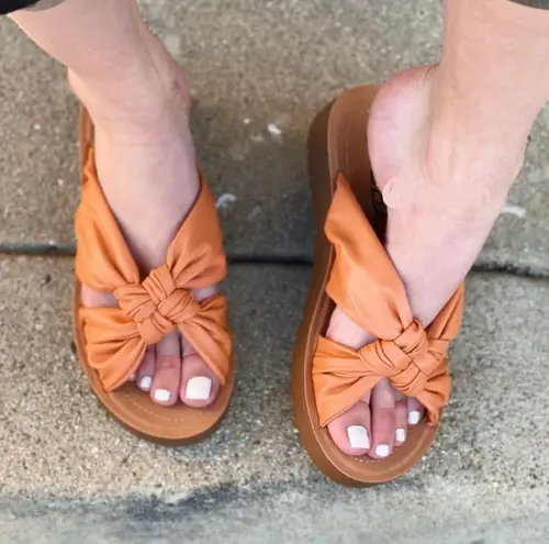 Soda Vegan Leather Strappy Wedge