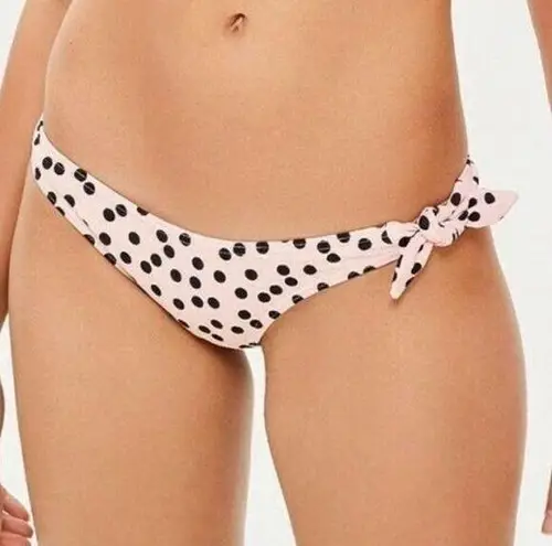 Topshop  Pink Polka Dot Tie Knot Bikini Bottom