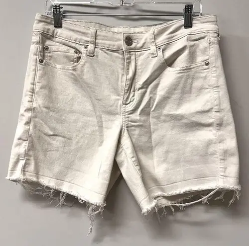 American Eagle  White Jean Shorts Super Stretch frayed hem women’s shorts 12