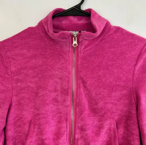 NWT Pretty Garbage Pink Cropped Terrycloth Zip Up Sweatshirt/Jacket Size Small