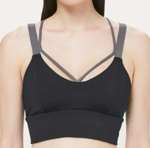 Lululemon Pushing Limits Bra in Black/Titanium Size 8