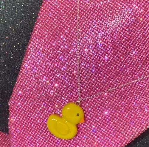 Handmade Sterling Silver 925 Rubber Ducky Necklace Kawaii Jewelry Lolita Scene Candy Goth
