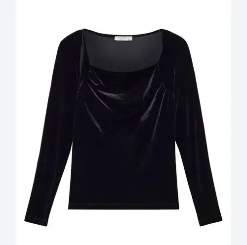 ANATOMIE Calliope Stretch Velvet Top in Black. MSRP $228 Black Size L