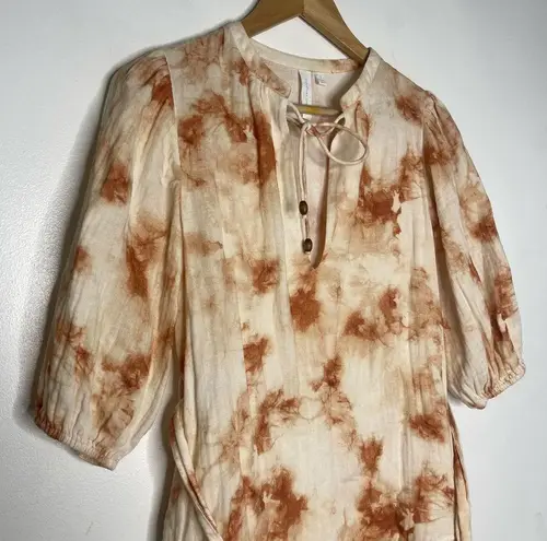 JONATHAN SIMKHAI Orange Gauze Opal Tie Dye Mini Dress Cover Up Size Small $345