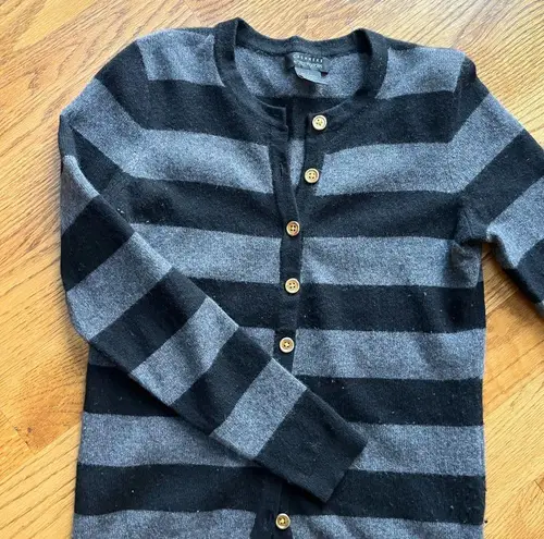 Buttons Striped Cashmere cardigan