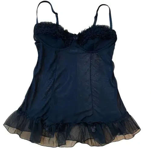 Frederick's of Hollywood Frederick’s of Hollywood Negligee Lingerie Black Ruffle Bra Top Size Medium