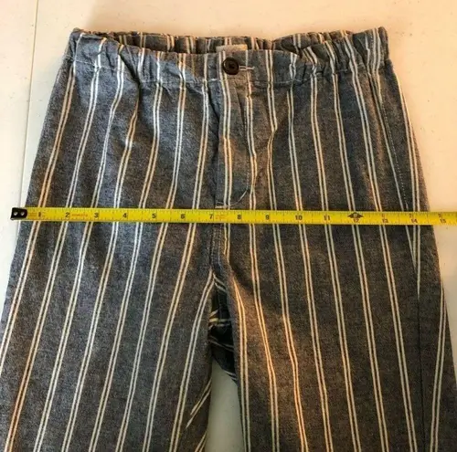 John Galt Womens Skinny Pants Blue White Stripe S