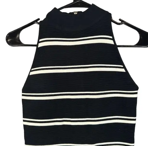 Olivaceous  Black & White Striped Sleeveless Bodycon Form Fit Dress Women Sz M