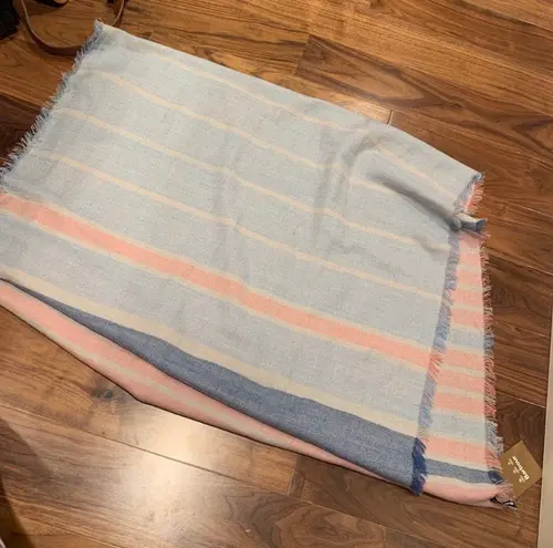 Barbour NWT Pink, blue and cream Freya wrap scarf