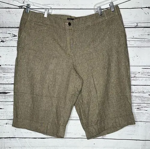 Bermuda Avenue NWT Size 26 Average Brown & Tan Linen Blend Shorts