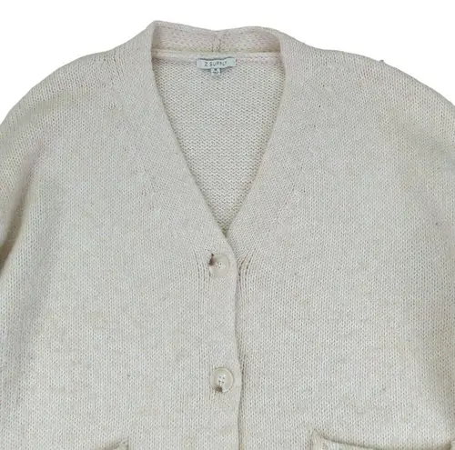 Z Supply  Cardigan Sweater Button Front Oversized Cream Knit Women Medium Chunky