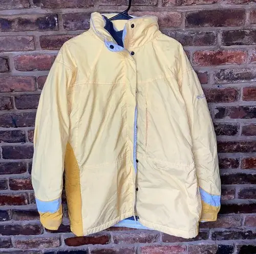 Columbia  Vintage Yellow Fleece Lined 2-In-1 Winter Ski Snow Jacket Women's Large