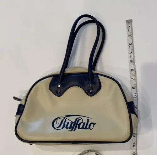 Buffalo David Bitton Buffalo Navy & Cream Zipper Purse Vintage Y2K 1990’s Retro Style Bag