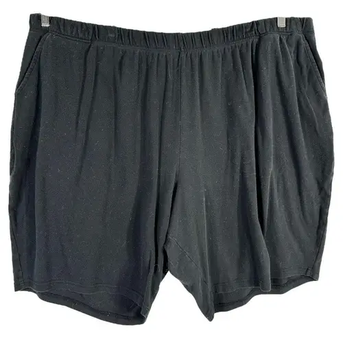 Roamans Plus Size 5XP Shorts 38W 40W Black Elastic Waist Pockets Petite 1239