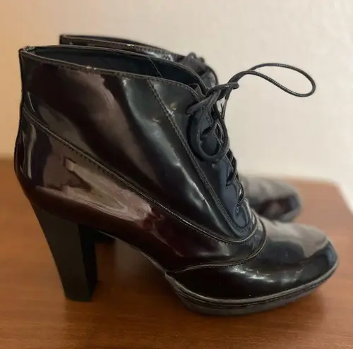 Tod's TOD’s Burgundy Patent Leather Oxford Heels Size 7