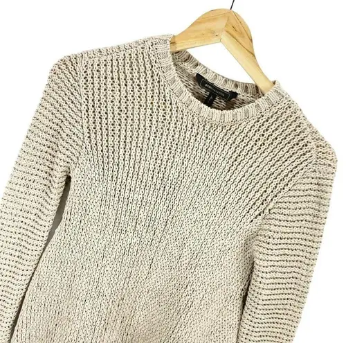 BCBGMAXAZRIA  Tan Open Chunky Knit Long Sleeved Sweater Sz XXS Casual