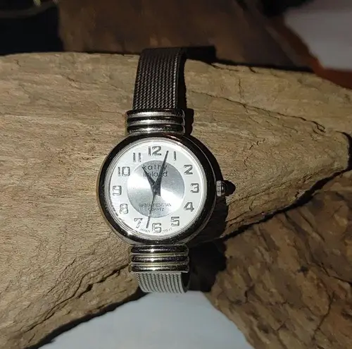 Kathy Ireland Wristwatch Mesh Silver Quartz Water Resistant Japan Movement