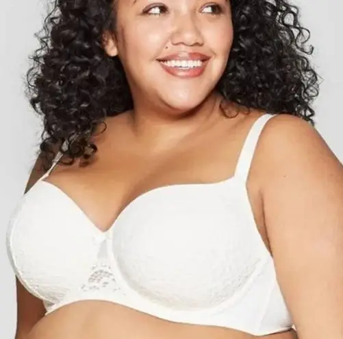 Auden Lightly Lined Balconette Coverage Underwire Bra White 42F NEW Size undefined