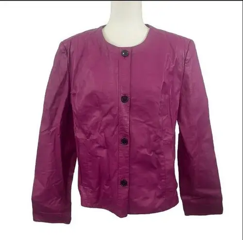 Spiegel Spiegal Genuine Pig Leather Button Down Moto Jacket Size 16W