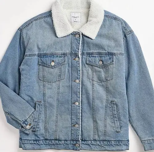 Cotton On  Angel Kiss Oversized Sherpa Washed Denim Jacket Size 2XS NWT