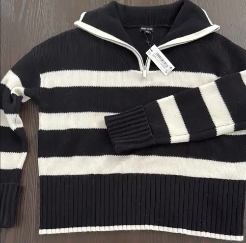 Karen Millen Black and White Striped knit Sweater