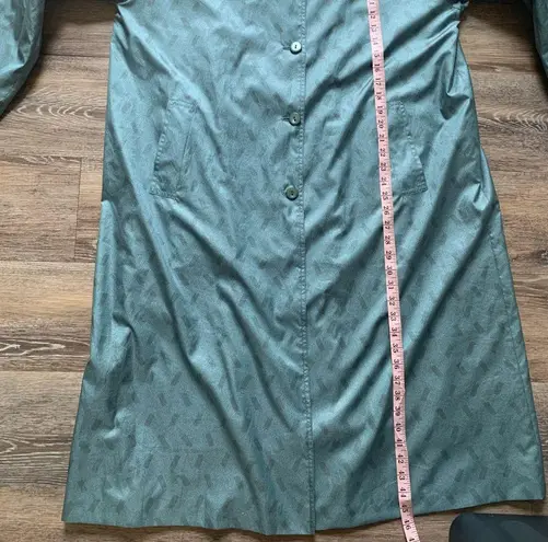 Vintage Claude Harvey Paris Teal Blue Rain Jacket Trench Coat L Green Size L
