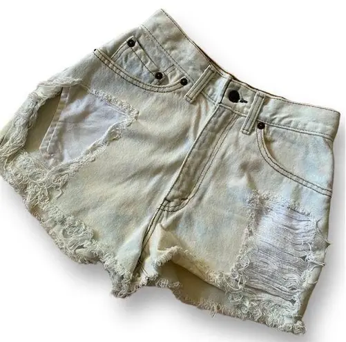 Levi's Levi’s Vintage High Waisted Light Wash Distressed Cut Off Booty Shorts | Sz 24