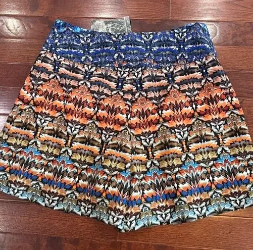 Bebe boho printed Turkish flare shorts size 2 NWT